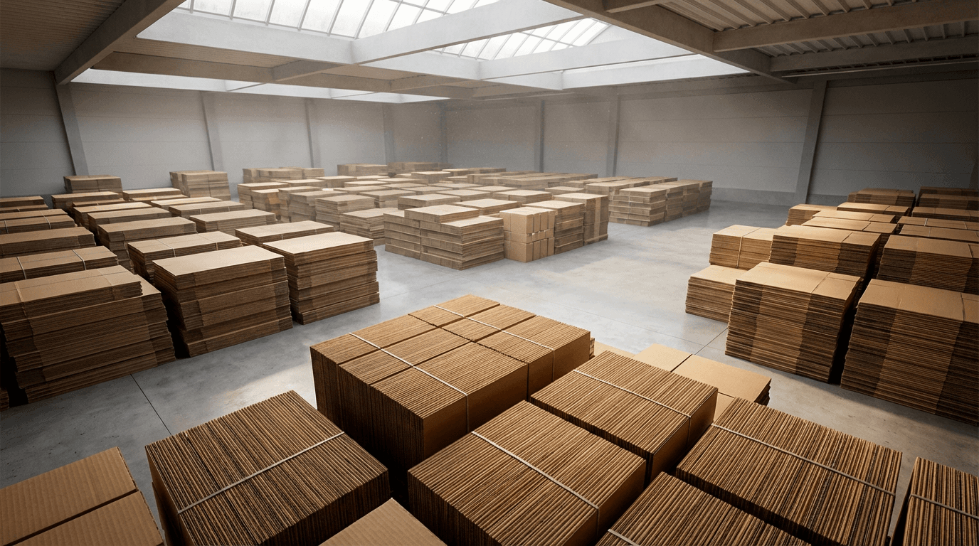 Packaging specialist wrapping a product for shipment in a Toronto warehouse